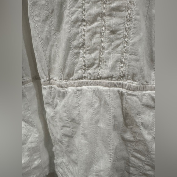 House of Harlow 1960 100% Cotton White Vivienne Mini Drop Waist Boho Dress M - Picture 16 of 17